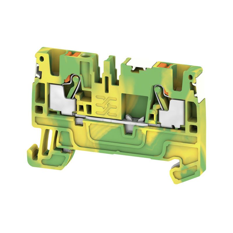 PUSH IN EARTH TERMINAL 2 CONNECTIONS 2.5MM GN/YEL