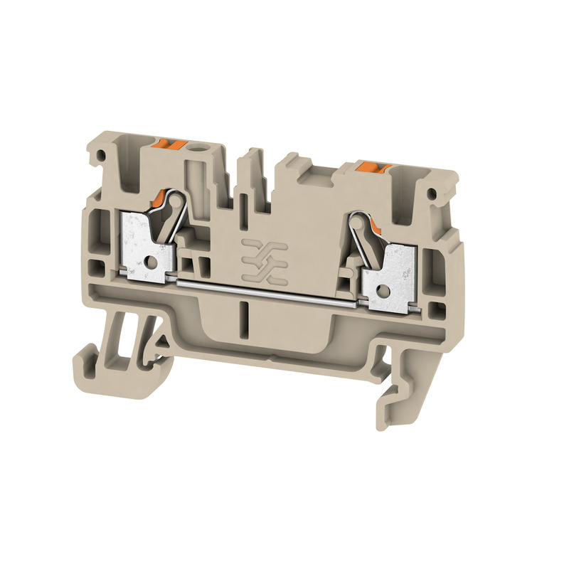 PUSH-IN TERMINAL 2 CONNECTIONS 4MM BEIGE