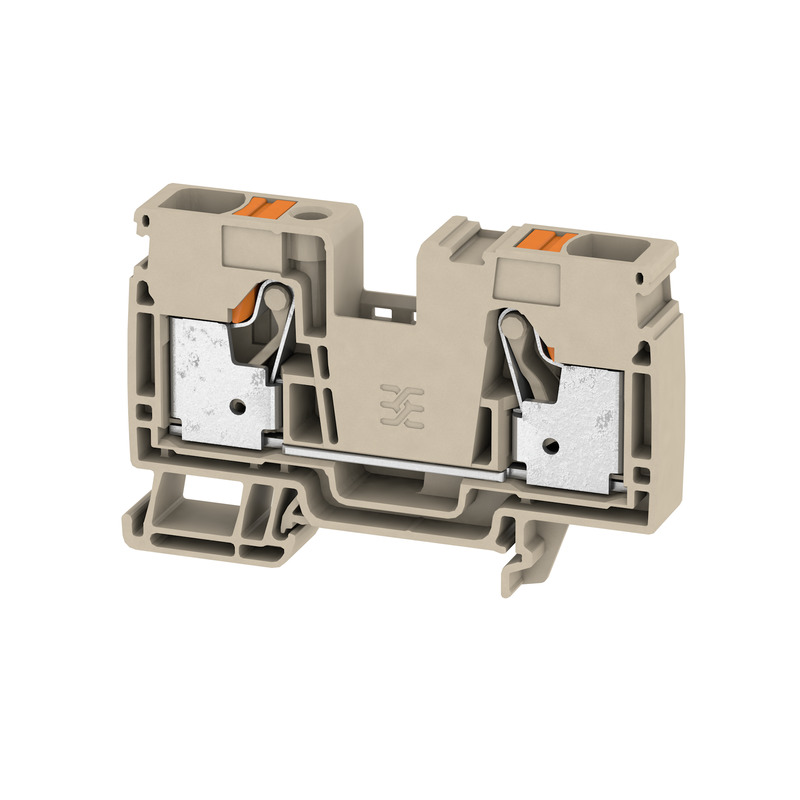 PUSH-IN TERMINAL 2 CONNECTIONS 10MM BEIGE