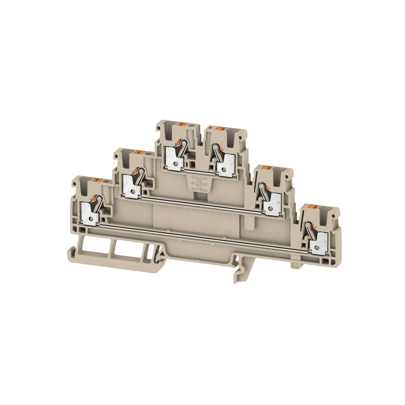 PUSH-IN THREE-LEVEL 6 CONNECTIONS 2.5MM BEIGE
