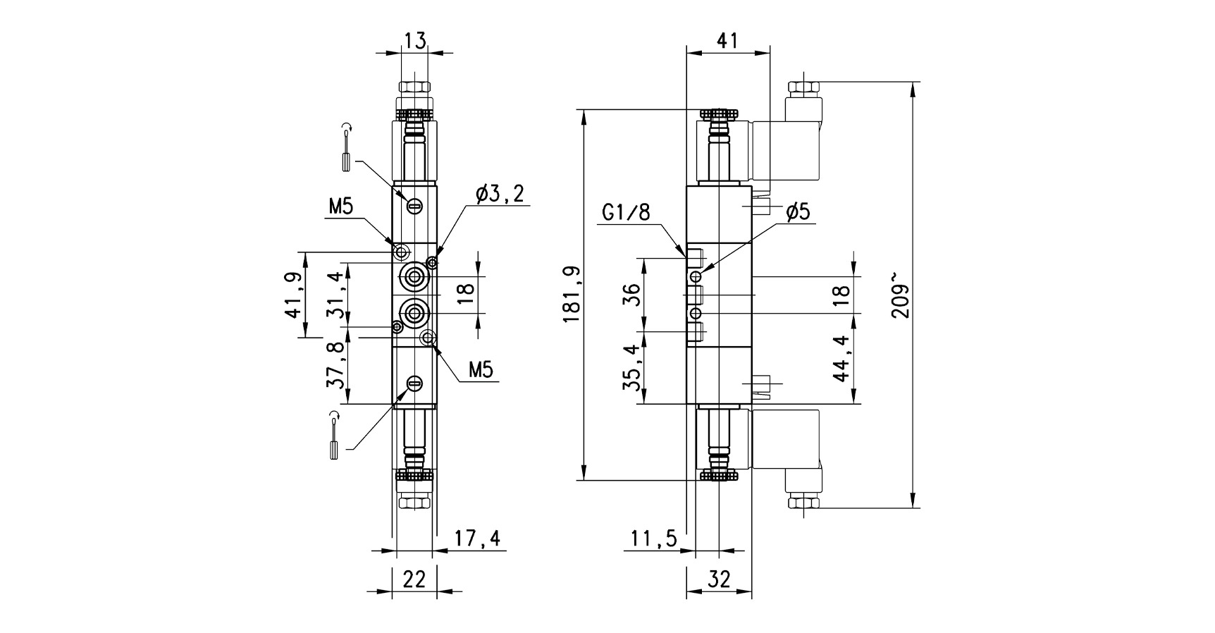 SOLENOID VALVE 5/2 BISTABLE 1/8-2