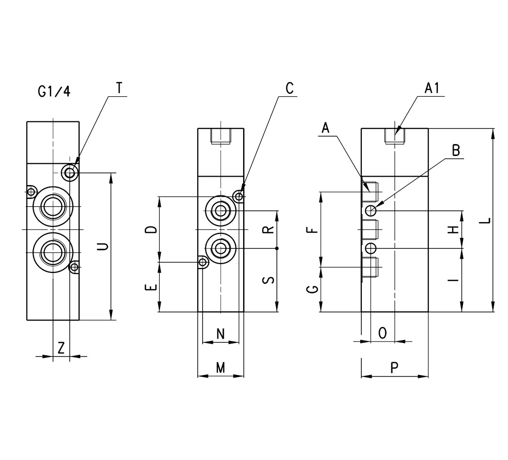 AIR PILOT VALVE 10BAR 5/2 MONOSTABLE 1/8-2