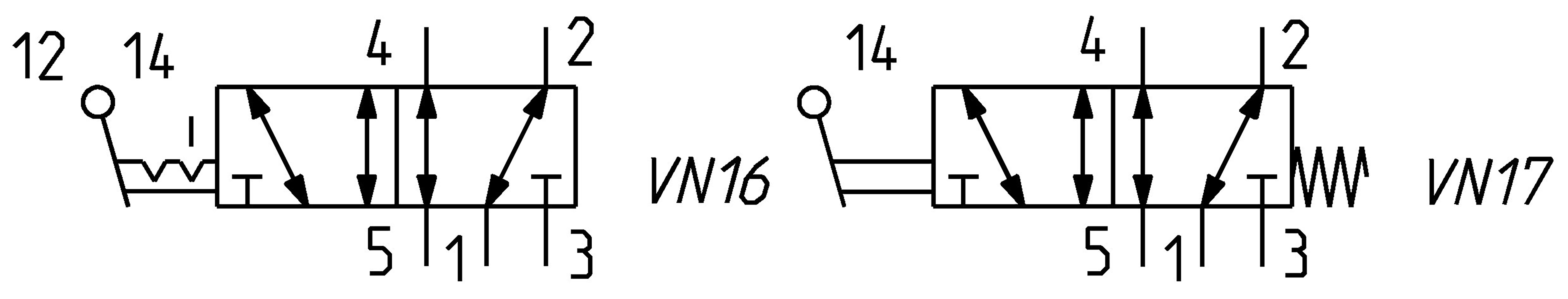 MANUALLY OP. VALVE- LEVER 5/2 MONOSTABLE 1/4-3