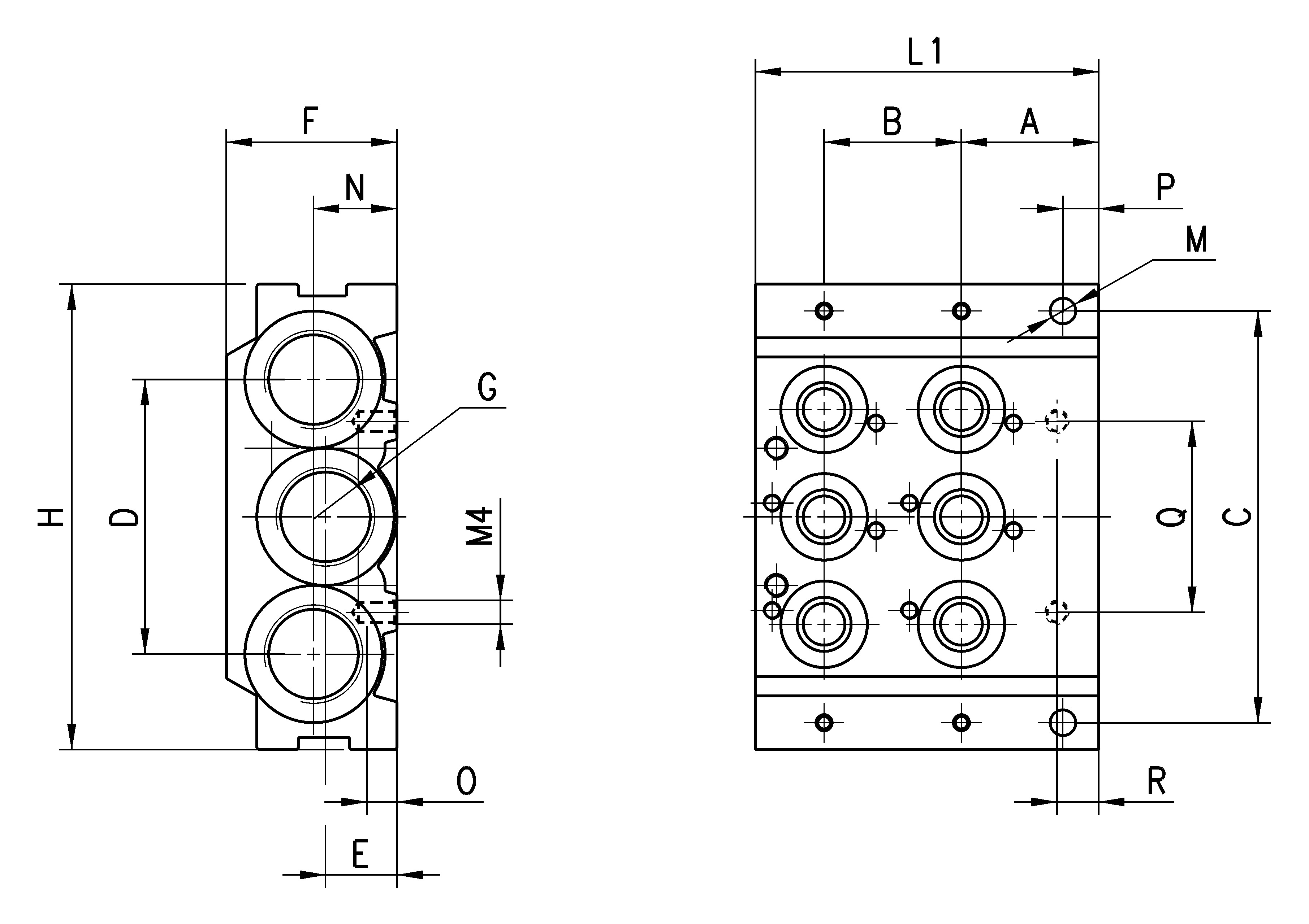 BEGINNING/ENDING MANIFOLD 2 POSITIONS SERIES 3 1/8-2