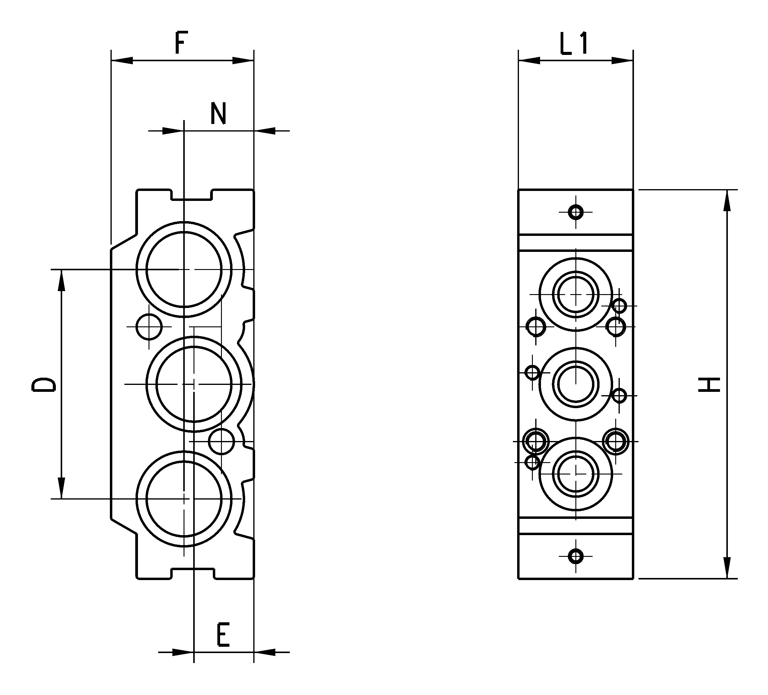 INTERMEDIATE MANIFOLD 1 POSITION SERIES 3 1/8-3