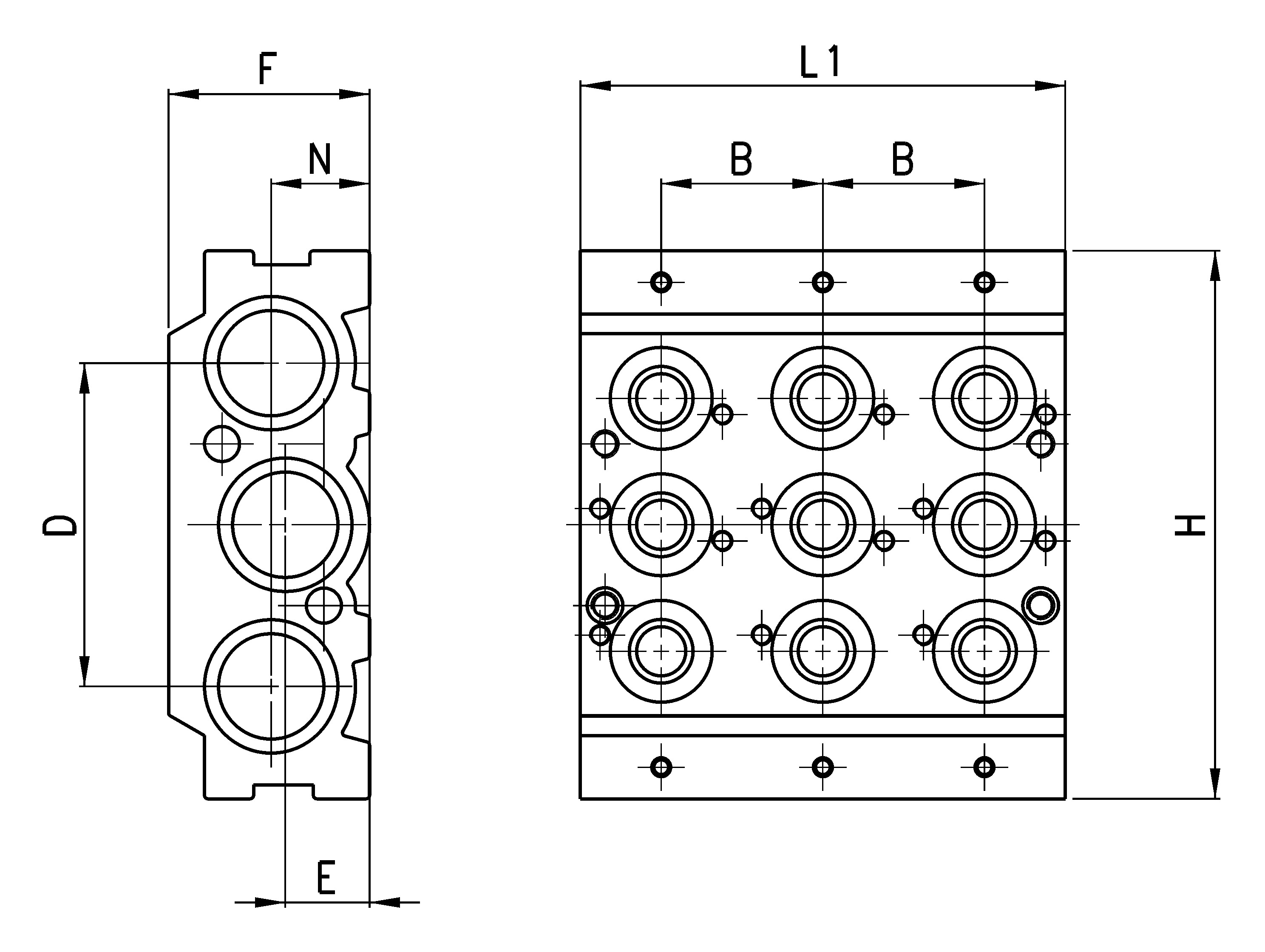 INTERMEDIATE MANIFOLD 3 POSITION SERIES 3 1/8-2
