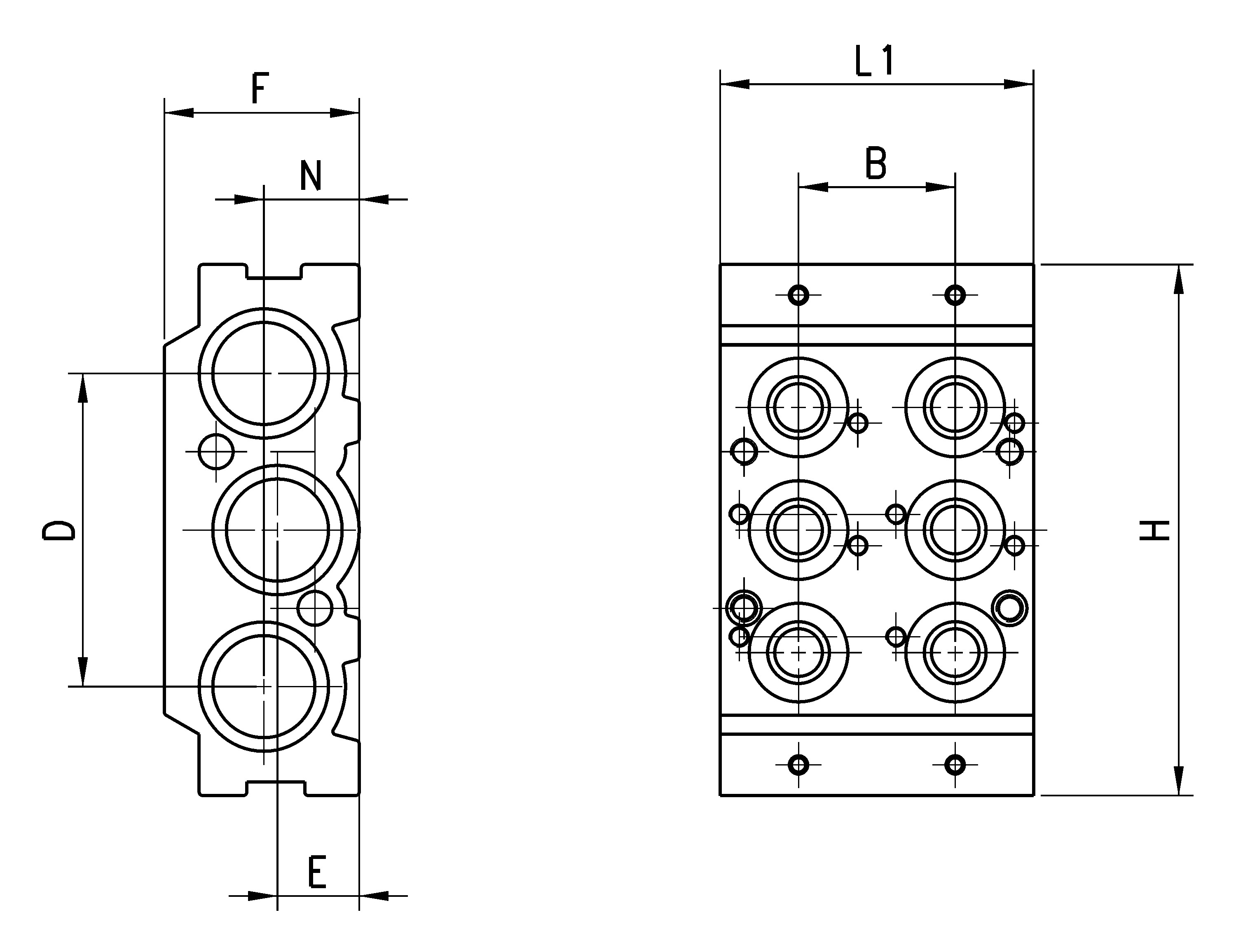 INTERMEDIATE MANIFOLD 2 POSITION SERIES 3 1/4-2
