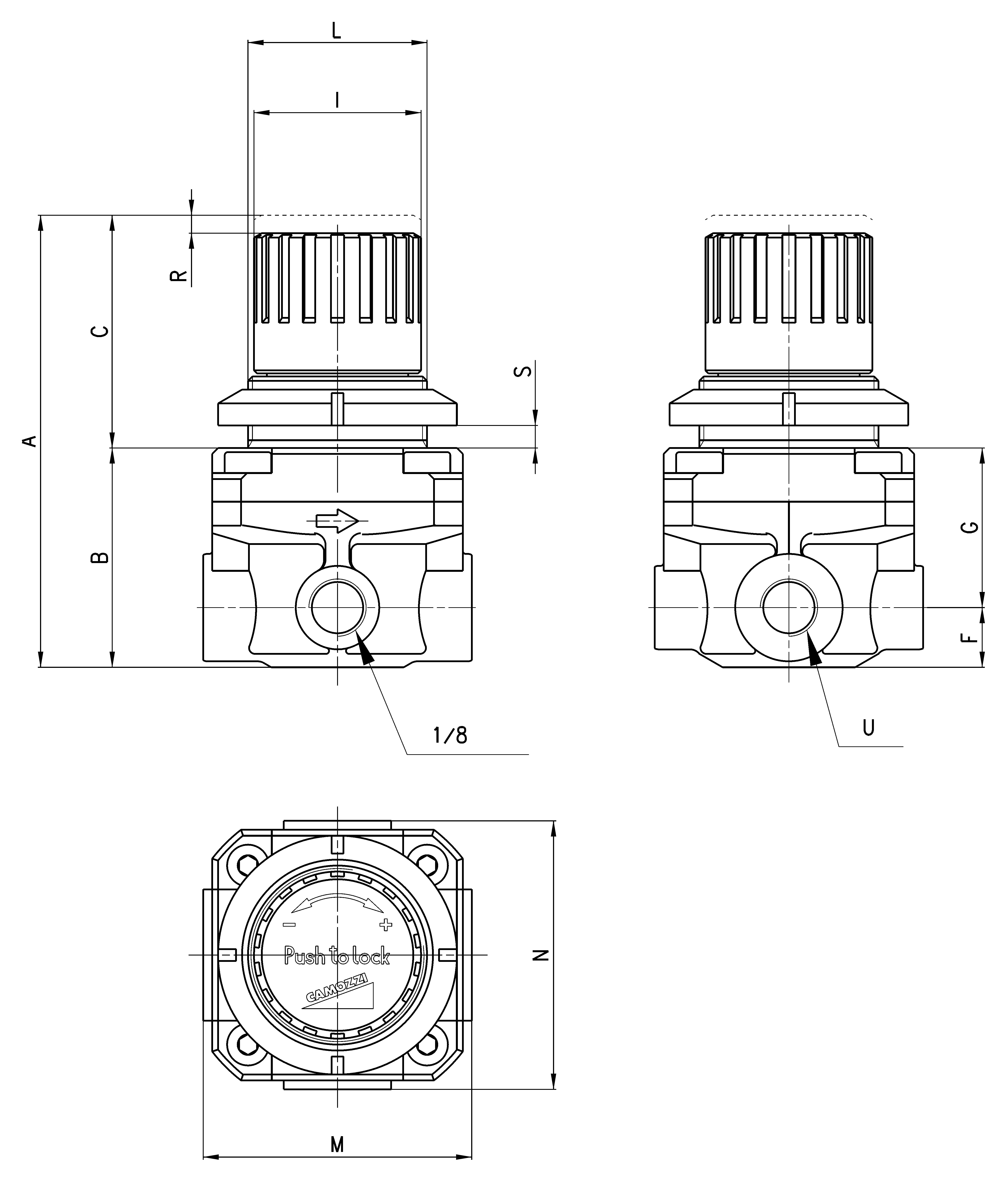 MICROREGULATOR 0.5-10 BAR 1/4-2