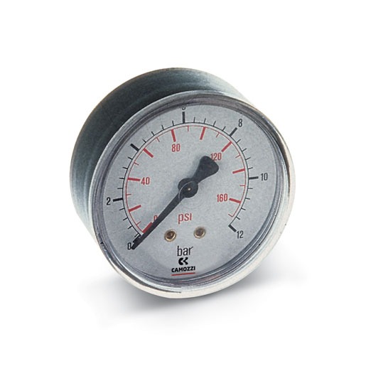 PRESSURE GAUGES WITH REAR CONN 12 BAR DIA=43MM