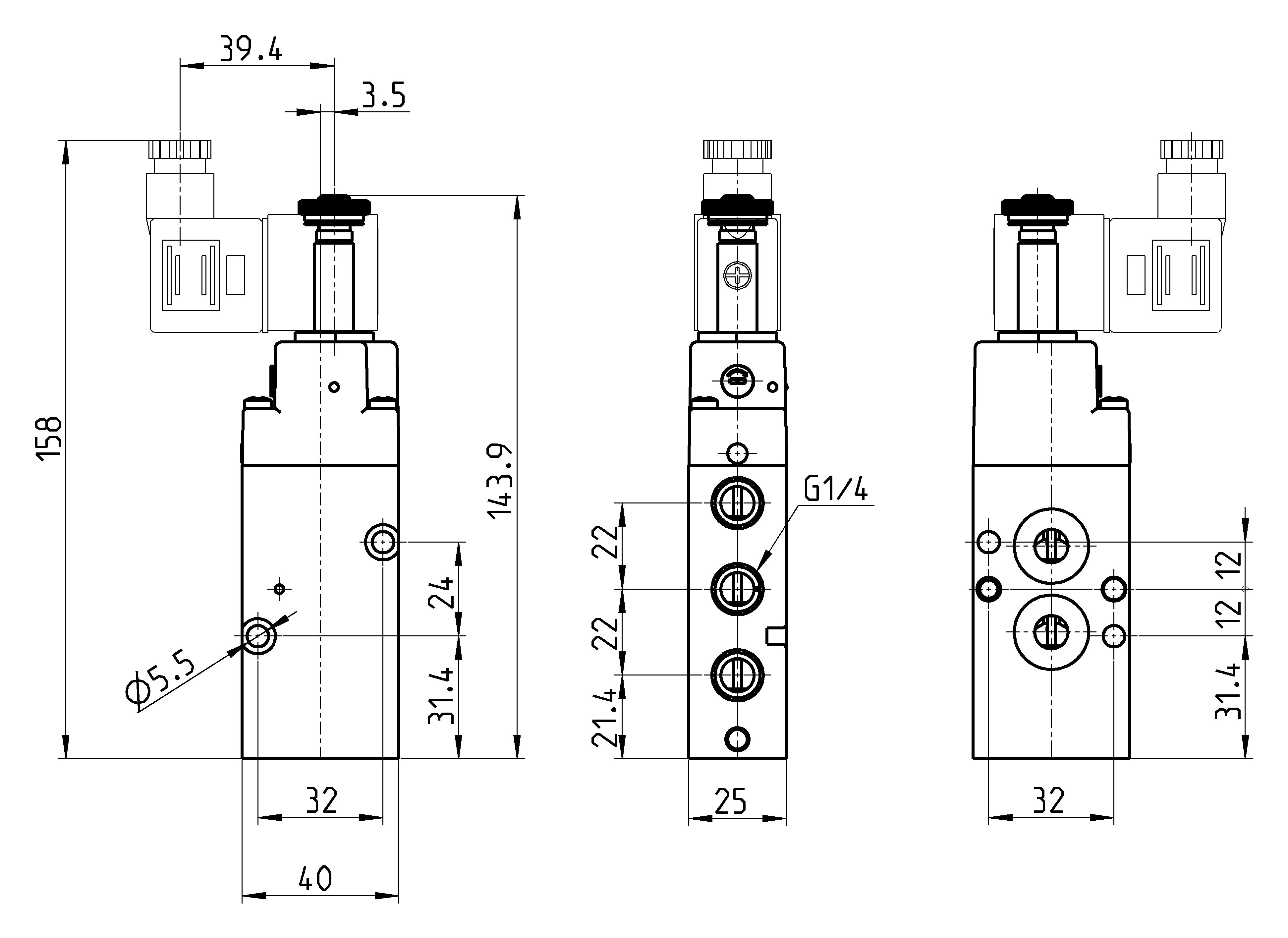 NAMUR SOLENOID VALVE 5/2 MONOSTABLE 1/4-2